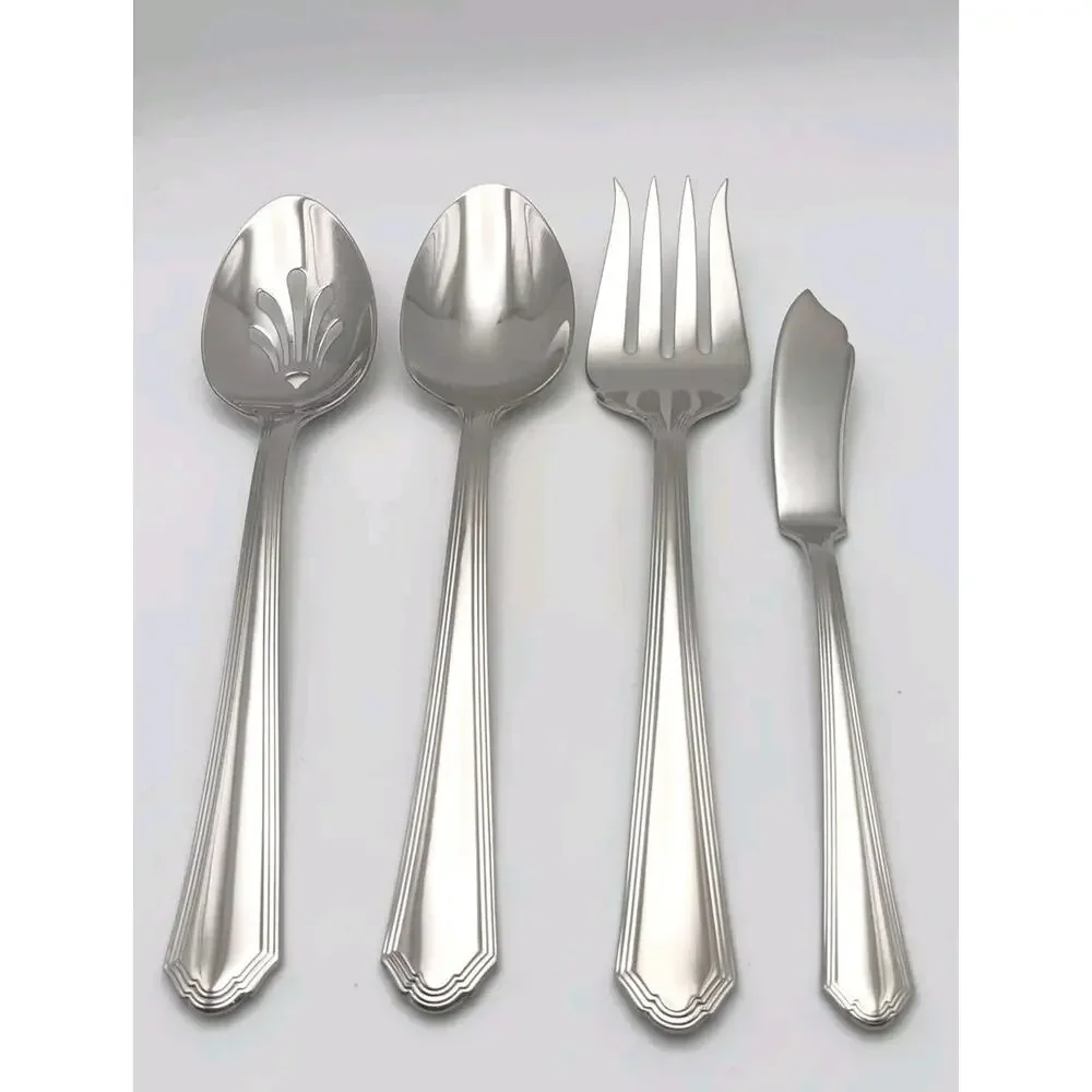 Lenox Archway 4 Piece Serving Hostess Set 18/10 Stainless Flatware Vietnam New